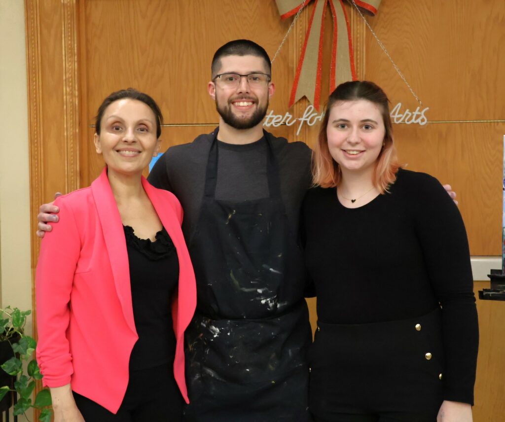 Left to right are Rouja Green, Benjamin Conley and Hannah Morgan.