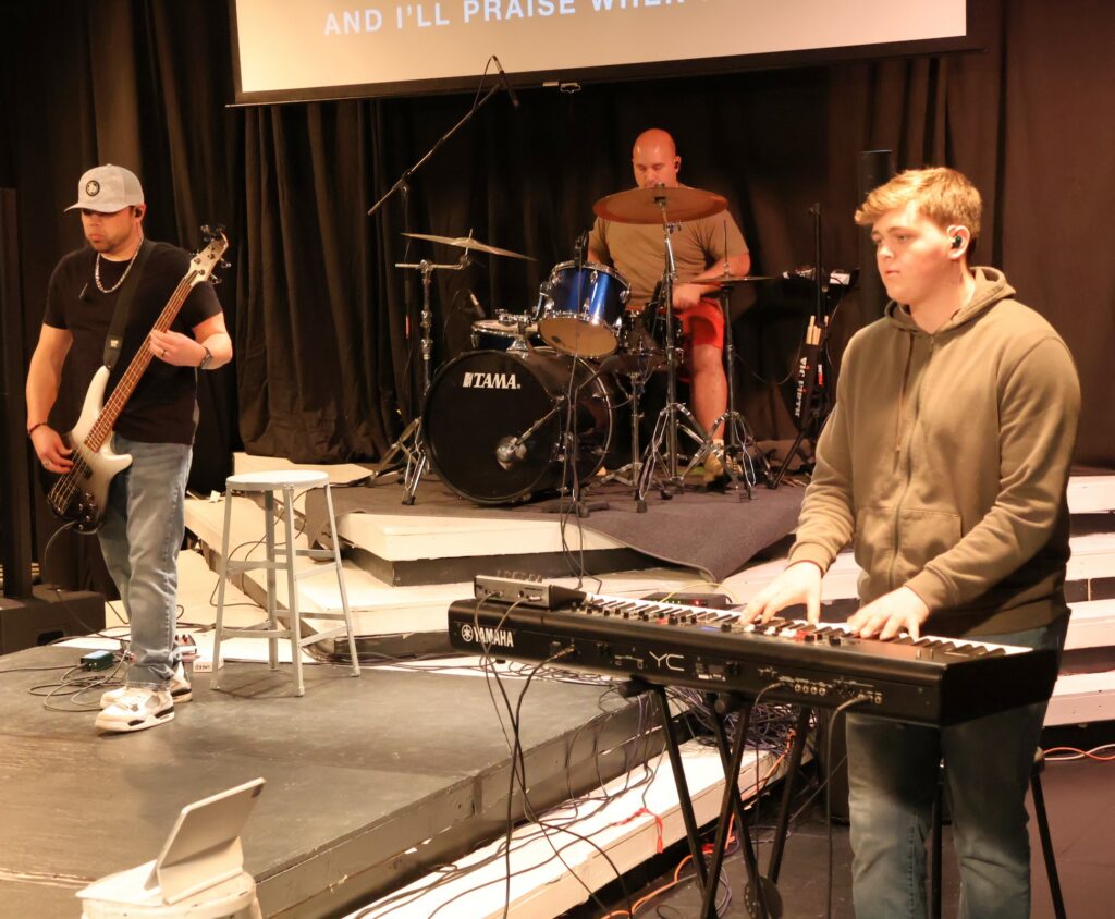 Musicians play at Worship Night.