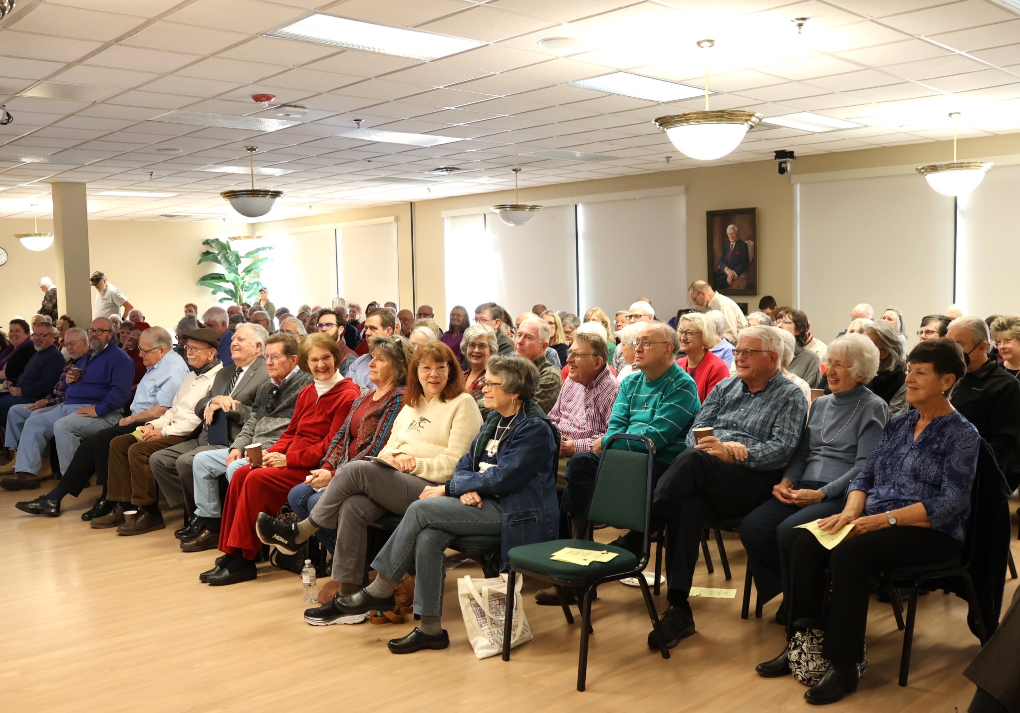 A huge crowd gathers for the first session of the 2024 Theologian-In-Residence series.