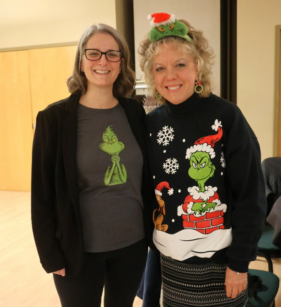 The Grinch Girls -- Rachael Barnett, left, and Benita Bare