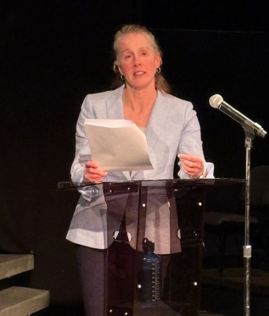 Kelsey Trom delivers her lecture.