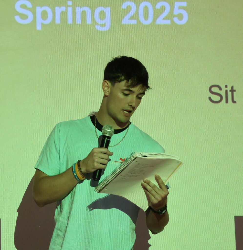 Jacob Bivens argues his points.