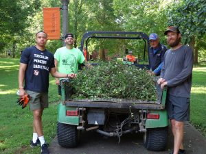 Left to right, Kendrick Foster, Hunter Chandley, Buster Scott and Payton Dixon show some of the work they completed.