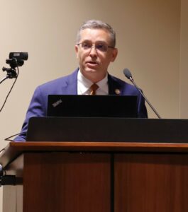 Dr. Scott Hummel speaks at the ceremony.