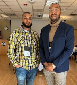 Homecoming provides an opportunity for alumni, such as Dionté Grey, right, to return to campus.
