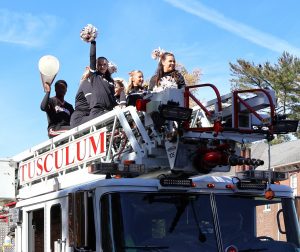 The Homecoming parade at noon is always a lot of fun to watch.
