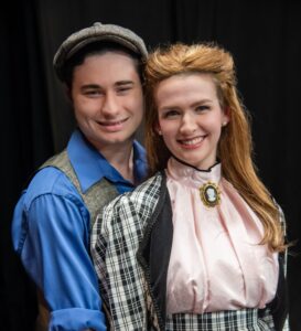 Todd Wallin, left, who plays the male lead, and Rachel Lawrence, who plays the female lead, pose for a publicity photo. Photo from Kristin Girton