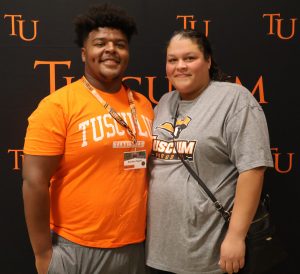 Braylon Fugate, left, has designs on opening a gym with the entrepreneurship degree he will seek from Tusculum.