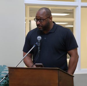 Staff member Steve Anderson participates in the 2025 African American Read-In at Tusculum University.