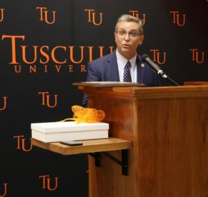 Dr. Scott Hummel speaks during the ceremony.