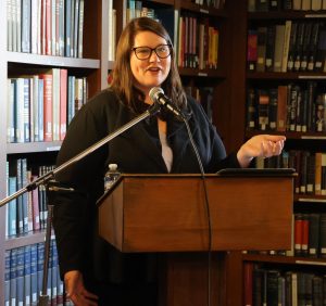 Tiffany Greer gives a career-oriented presentation at Tusculum.