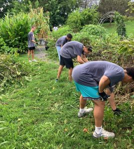 Students perform work at Holston Home for Children during Freshman Day of Service.