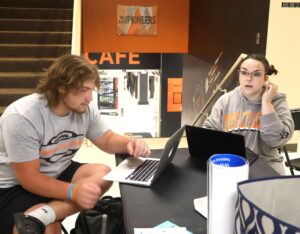 Tusculum students participate in a voter registration activity that Valentina Loretz helped make possible.