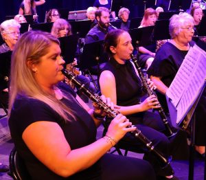 Band members rehearse before their concert in May at Niswonger Performing Arts Center. 