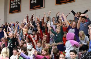 Students have fun at the game.