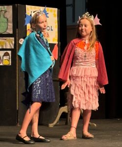 Two participants perform a scene at Theatre Camp in 2025.