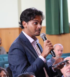 Michael Fernando speaks after taking the oath.
