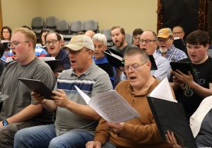 A recent practice prepared the chorus for its May 4 concert.