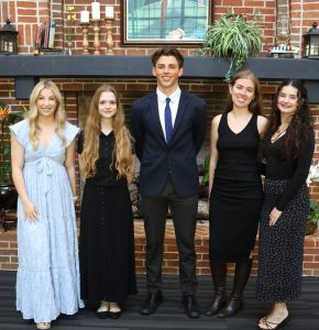 Members of the new Student Government Association executive board took their oaths. Left to right are BriAnna Higgins, Isabella Headland, John Ross, AnnaLee Simpson and Serena Hood.