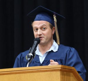 Joel Shelton gives a charge to the faculty.