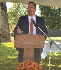 Dr. David Cook speaks during the ceremony.