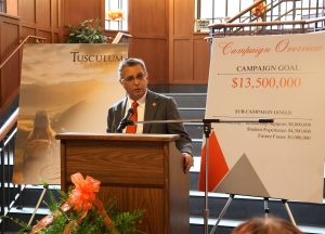 Dr. Hummel speaks about the Thomas J. Garland Library and the launch of the Frontiers campaign.