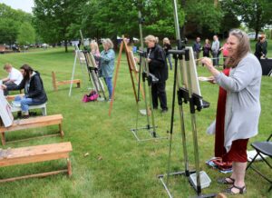 Some at the 2023 Old Oak Festival participated in the en plein air painting activity.