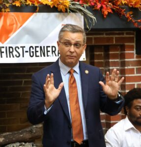 Dr. Scott Hummel, Tusculum’s president, addresses the audience.