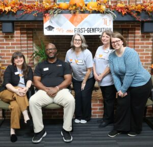 Staff members for the Student Support Services and ARCHES programs pose for a photo. They are, left to right, Meagan Stark, Steve Anderson, Rachael Barnett, Rose Webb and Laura Carr.