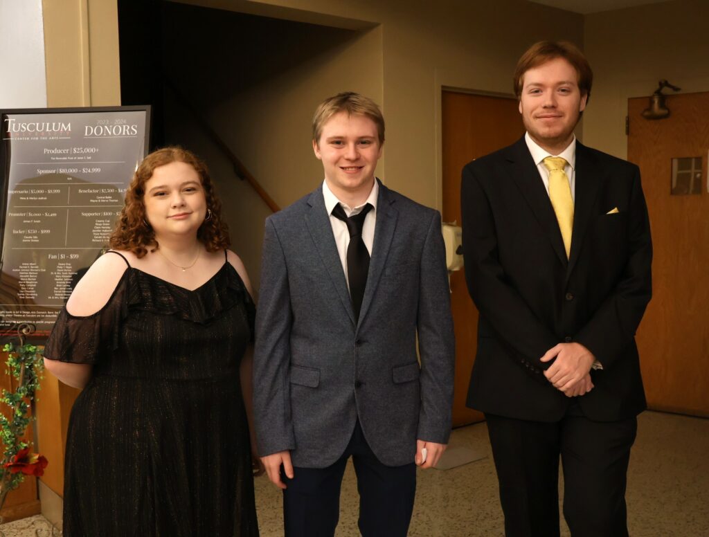 Left to right, Zoey Seay, Joseph Medeck and Zach Mitchell