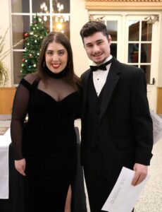 Tusculum students Josie Norton, left, and Todd Wallin, take time for a photo at the gala.