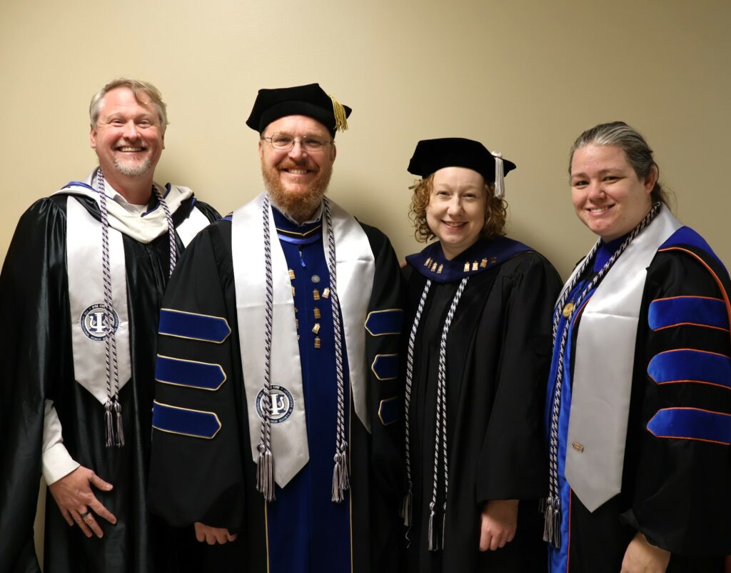Left to right, Ken Brewer, Dr. Robert Gall, Dr. Kate Smith and Dr. Hollie Pellosmaa