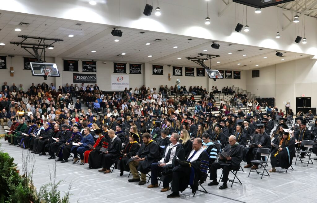 Students, faculty members and the audience at the 12-9-23 commencement ceremony