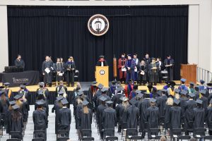 Graduation begins at Tusculum University.
