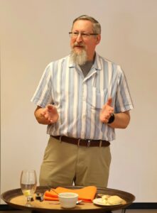 Dean Zoch provides dinning etiquette lessons.