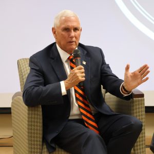 Mike Pence participates in a question-and-answer session with students from Tusculum, Walters State Community College and local high schools, Kanto International Senior High School as well as homeschoolers.