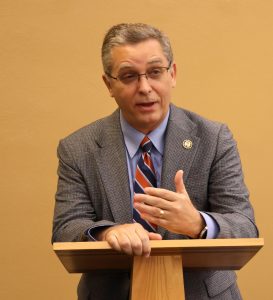 Dr. Scott Hummel speaks to local ministers at the Pastors’ Prayer Breakfast.