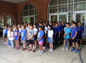 Doak Elementary School students sing “Let There Be Peace on Earth.”