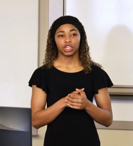 Kiera Taylor gives her presentation.