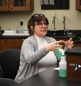 Dr. Susan Monteleone contributes to the discussion during one of the presentations.