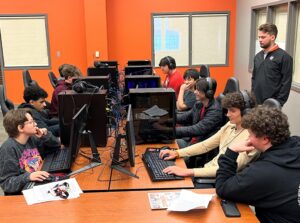 Students play games in the esports and gaming lab at Tusculum.
